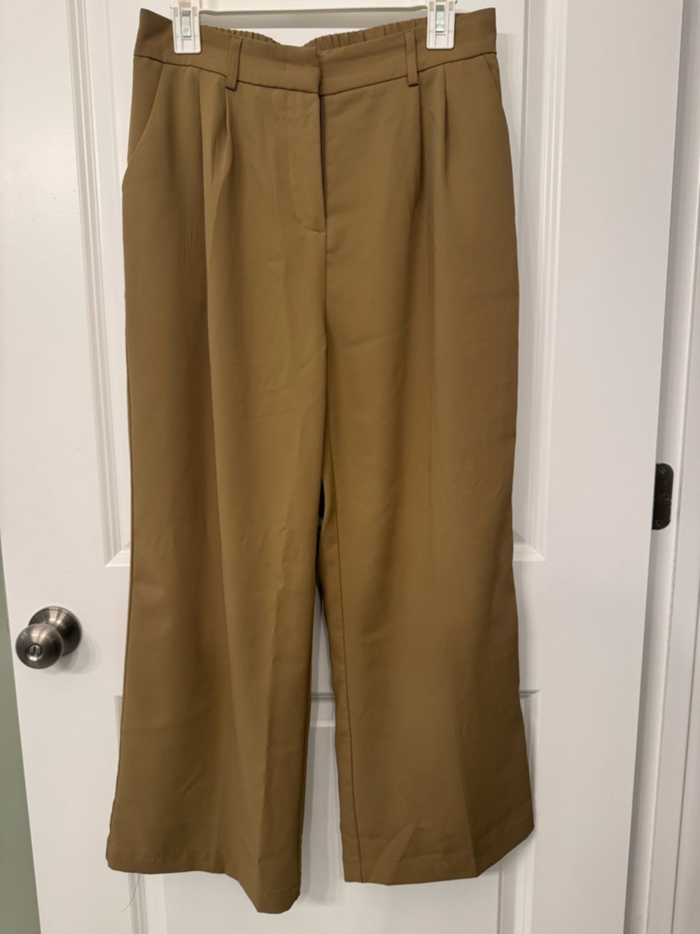 Wide-Leg High-Rise Women’s Pants in Khaki